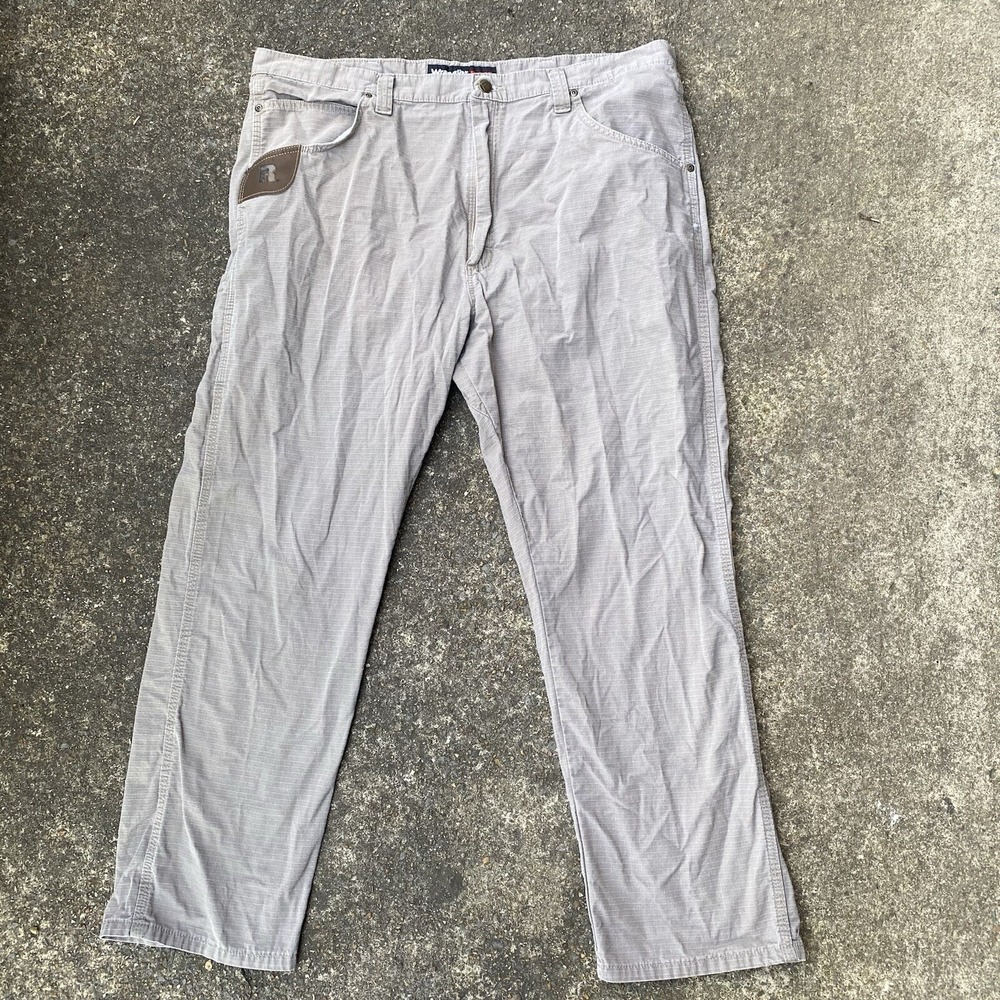 Wrangler Riggs Workwear Pants Ripstop Mens 40x30 Khaki Tan Flat Front Straight